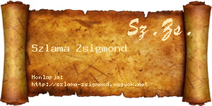Szlama Zsigmond névjegykártya